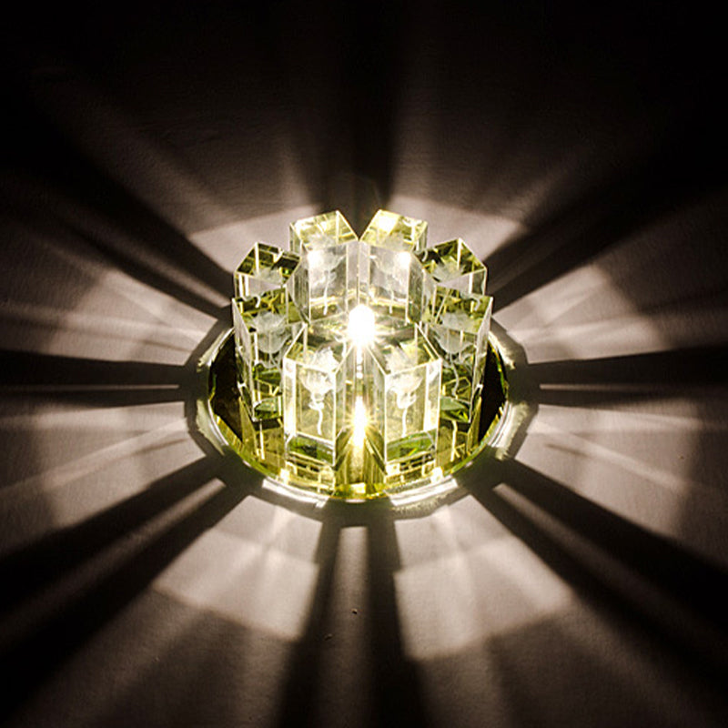 Blossom Shade Corridor Flush Mount Lighting Crystal Minimalist LED Flush Mount Fixture