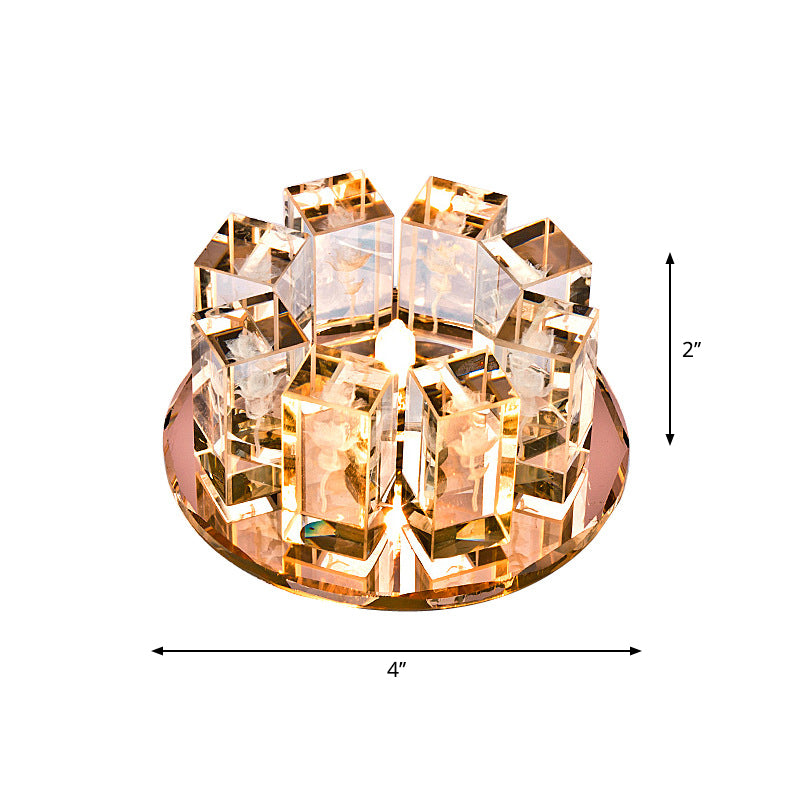 Blossom Shade Corridor Flush Mount Lighting Crystal Minimalist LED Flush Mount Fixture