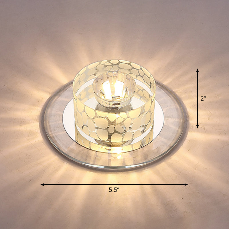 Circular LED Flush Mount Light Simplicity Crystal Corridor Flush Mount Ceiling Light