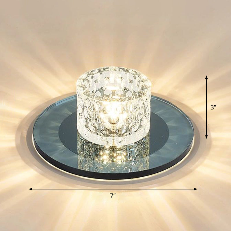 Kristallzylinder Flush Mount Beleuchtung Minimalistische LED Flush Mount Scheinwerfer für Flur