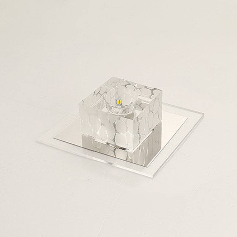 Quadratische Flush Deckenleuchte Zeitgenössische Crystal Clear LED Flush Mount Beleuchtung Befestigung für Flur