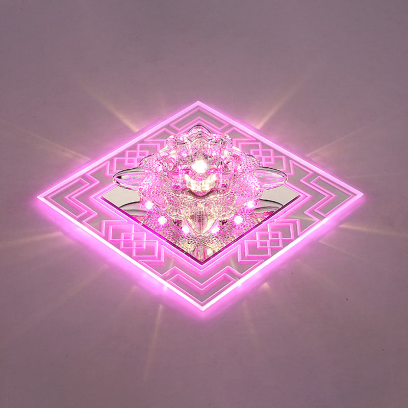 Floral Schatten Kristall LED Flush Mount Moderne klare Flushmount Deckenleuchte für Passage