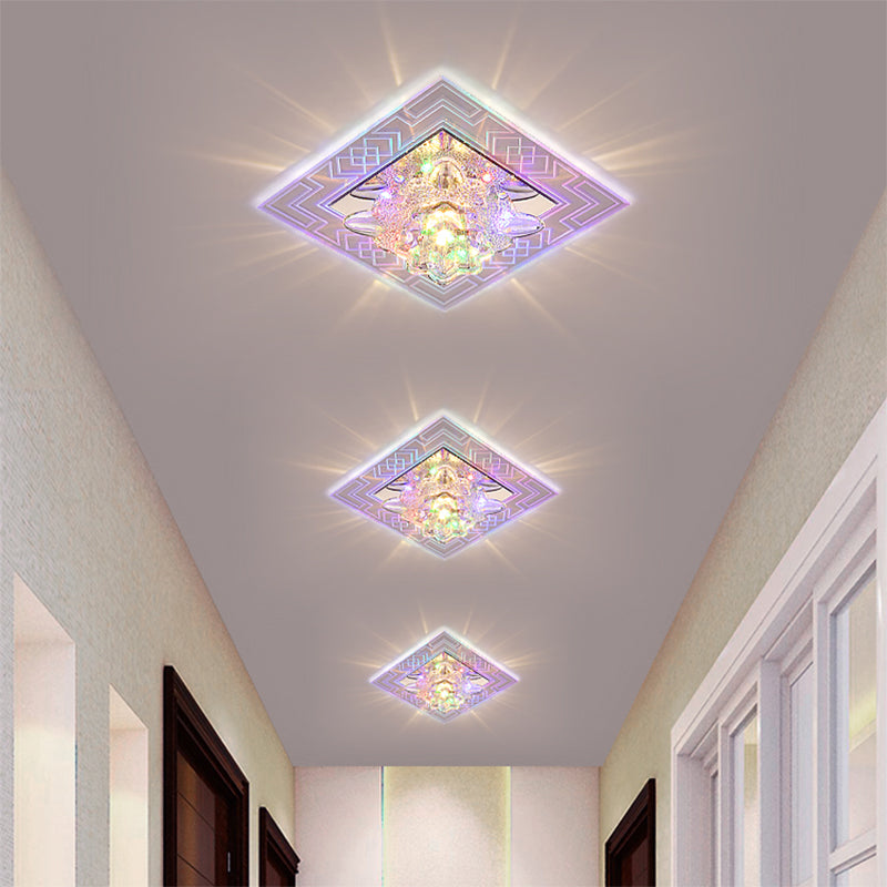 Floral Schatten Kristall LED Flush Mount Moderne klare Flushmount Deckenleuchte für Passage