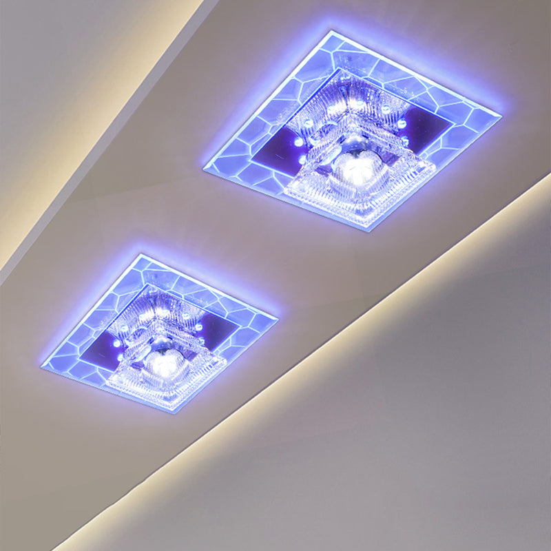 Uitlopende plafondlamp, eigentijds geribbeld kristalhelder LED-inbouwverlichtingsarmatuur