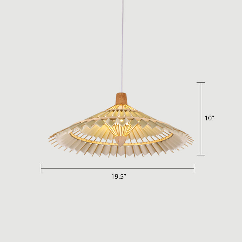 Bamboo Umbrella Ceiling Light Modern Single Hanging Pendant Lighting for Restaurant