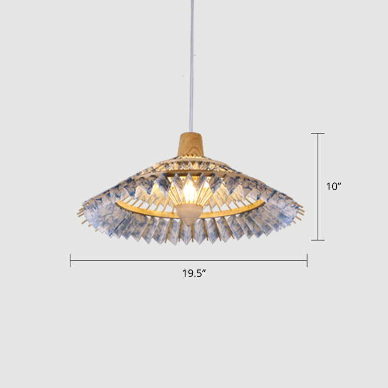 Bamboo Umbrella Ceiling Light Modern Single Hanging Pendant Lighting for Restaurant