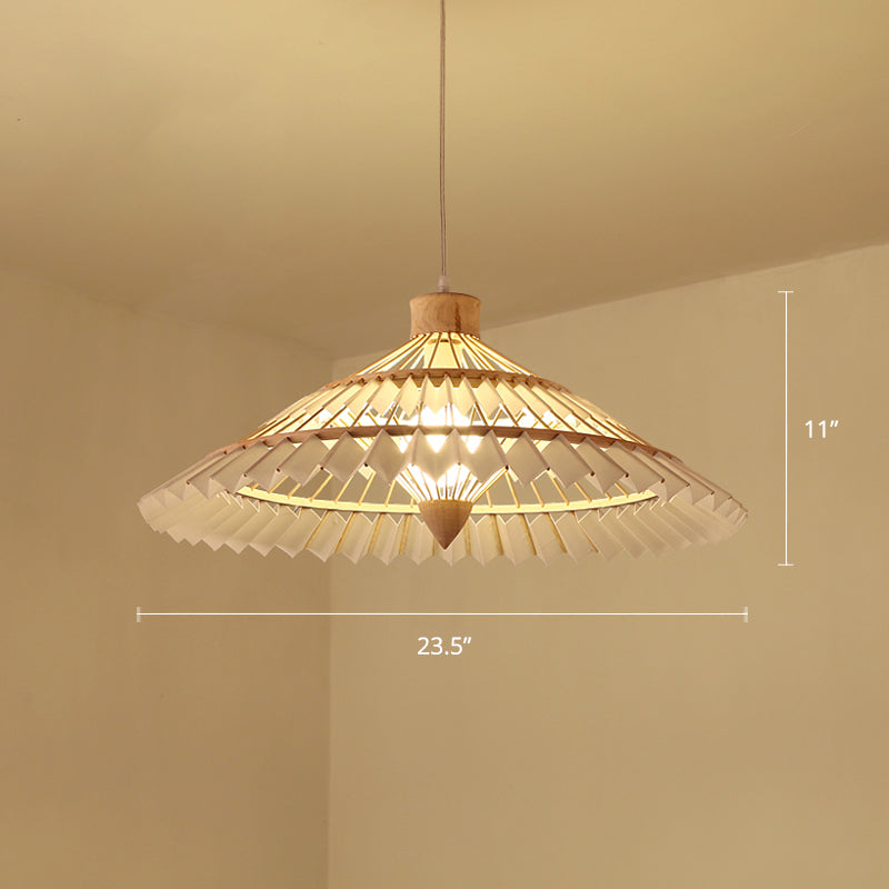 South-east Asia Umbrella Pendant Light Bamboo Single-Bulb Restaurant Suspension Light Fixture