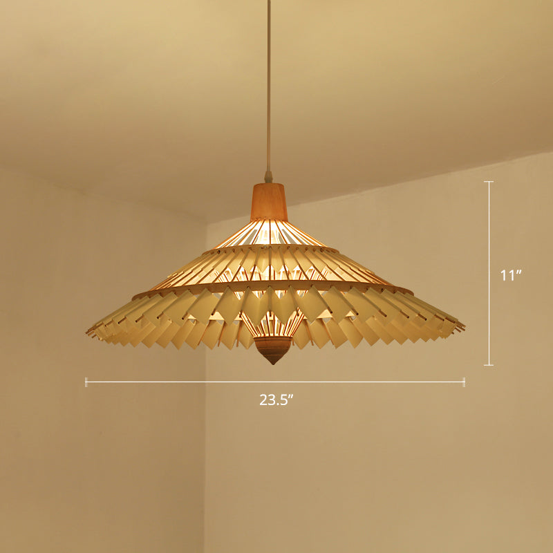 South-east Asia Umbrella Pendant Light Bamboo Single-Bulb Restaurant Suspension Light Fixture