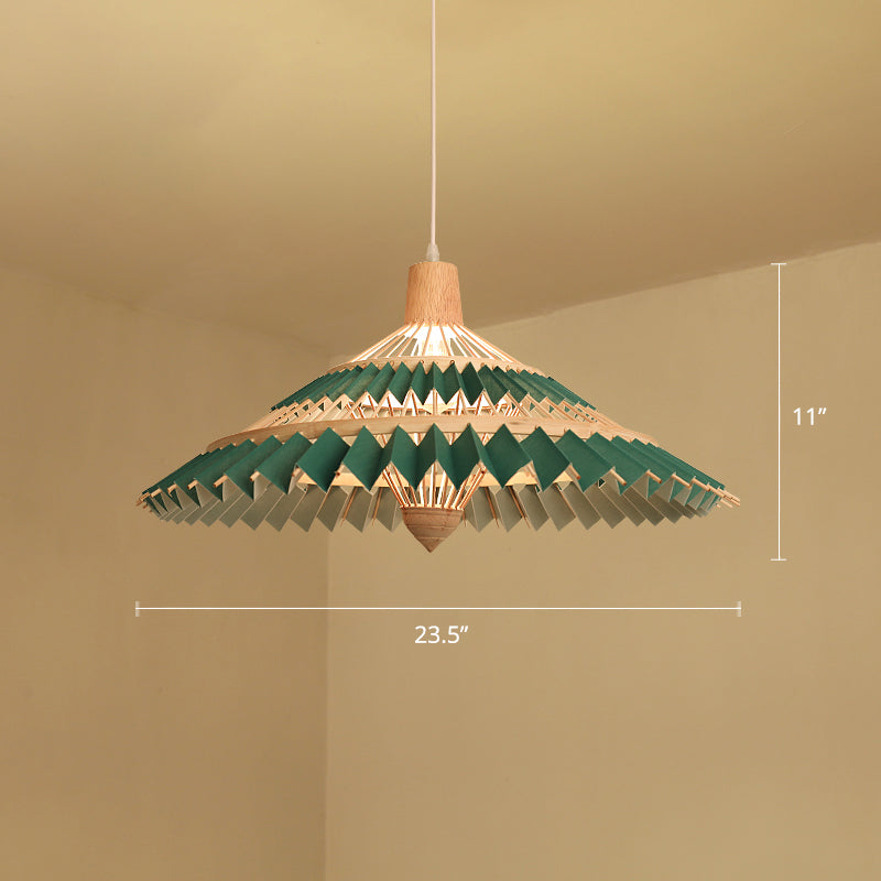 South-east Asia Umbrella Pendant Light Bamboo Single-Bulb Restaurant Suspension Light Fixture