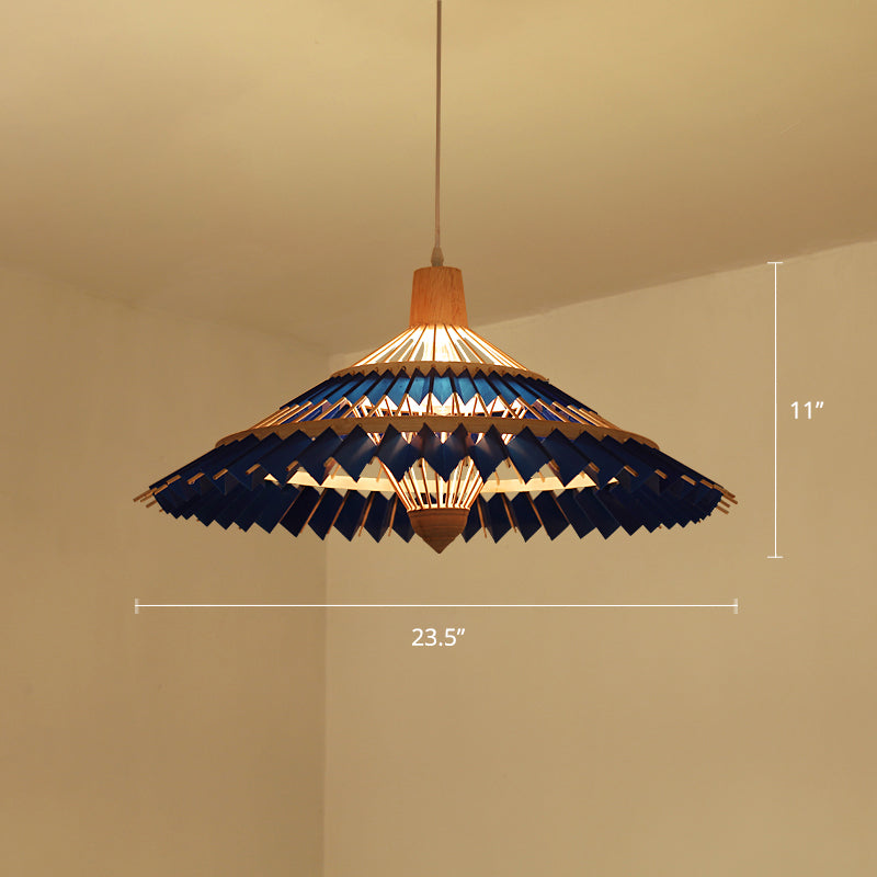 South-east Asia Umbrella Pendant Light Bamboo Single-Bulb Restaurant Suspension Light Fixture