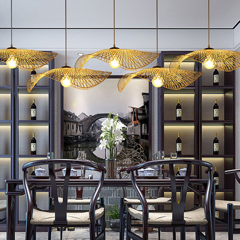 Lotusblatt Bambus Anhänger Licht zeitgenössisch