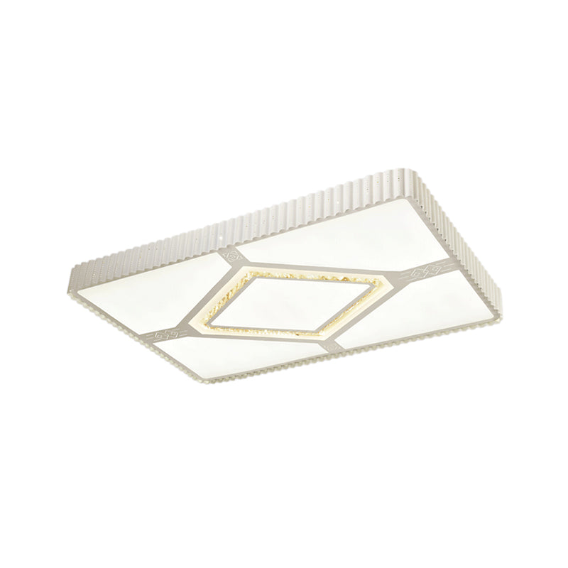 Cuboid Crystal Ceiling Flush Mount Simple LED Flush Lamp with Cylinder/Rectangle/Rhombus Pattern