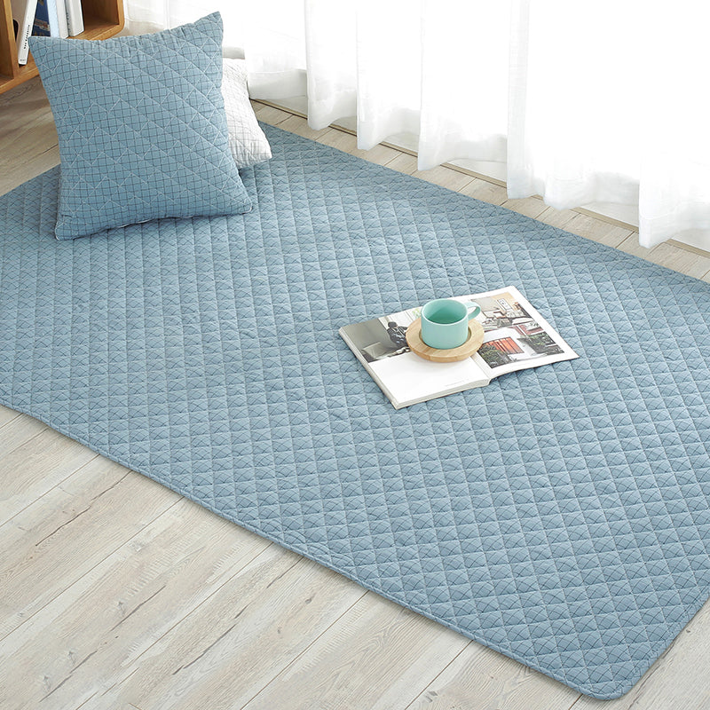 Multi Color Simple Rug Cotton Striped Area Carpet Non-Slip Backing Machine Washable Rug for Bedroom
