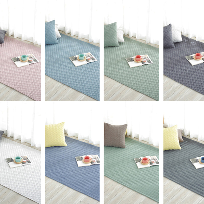 Multi Color Simple Rug Cotton Striped Area Carpet Non-Slip Backing Machine Washable Rug for Bedroom