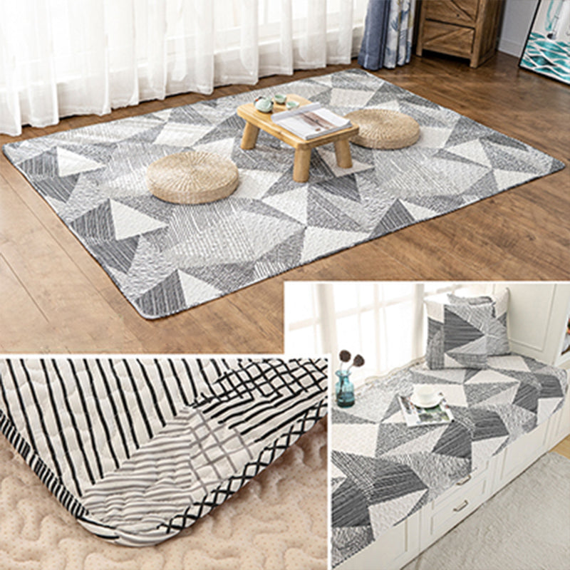 Multi Color Relaxing Rug Cotton Geometric Print Area Rug Non-Slip Backing Machine Washable Rug for Bedroom
