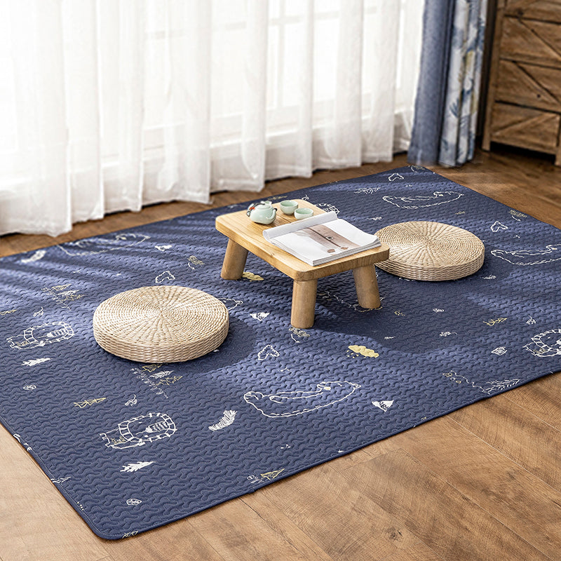 Multi Color Relaxing Rug Cotton Geometric Print Area Rug Non-Slip Backing Machine Washable Rug for Bedroom