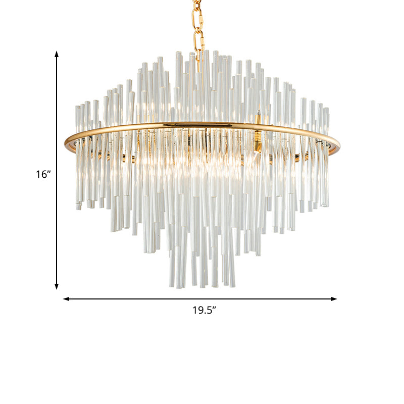 Crystal 4 Tiers lampadario Luce a sospensione 19,5 "/23,5" /31,5 "Lampada tradizionale tradizionale 8/12/16 Luci a soffitto in oro