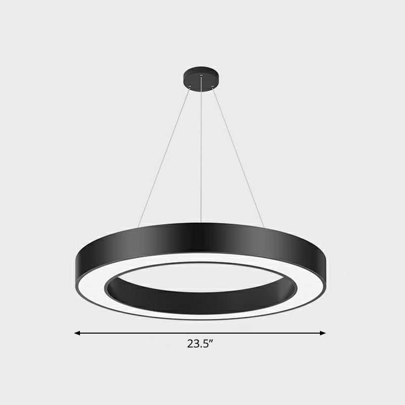 Modern Geometric LED LED Lighting Acrilic Office Lampada il lampadario in nero