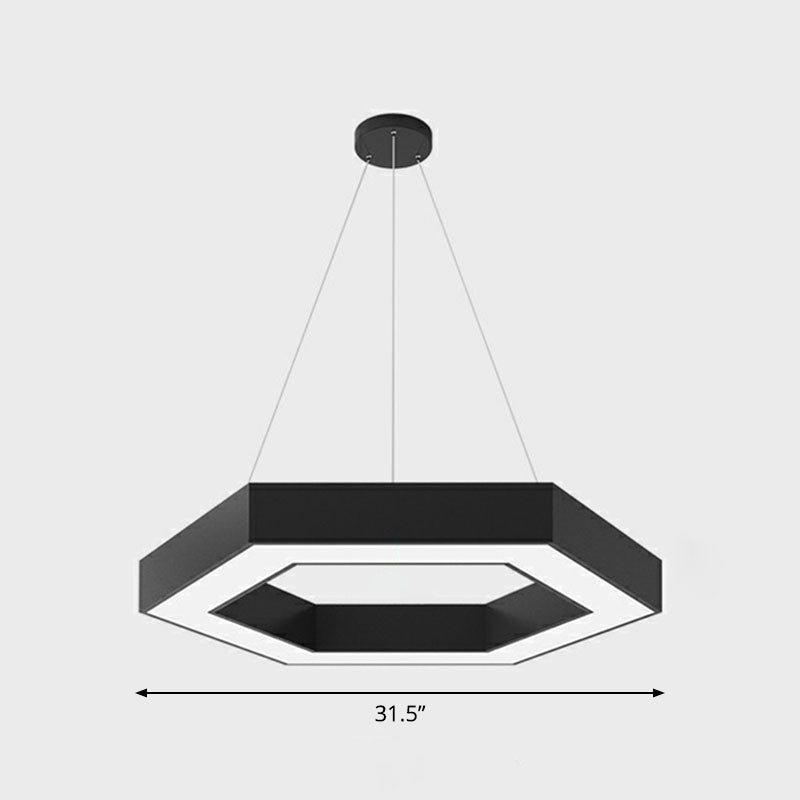 Modern Geometric LED LED Lighting Acrilic Office Lampada il lampadario in nero