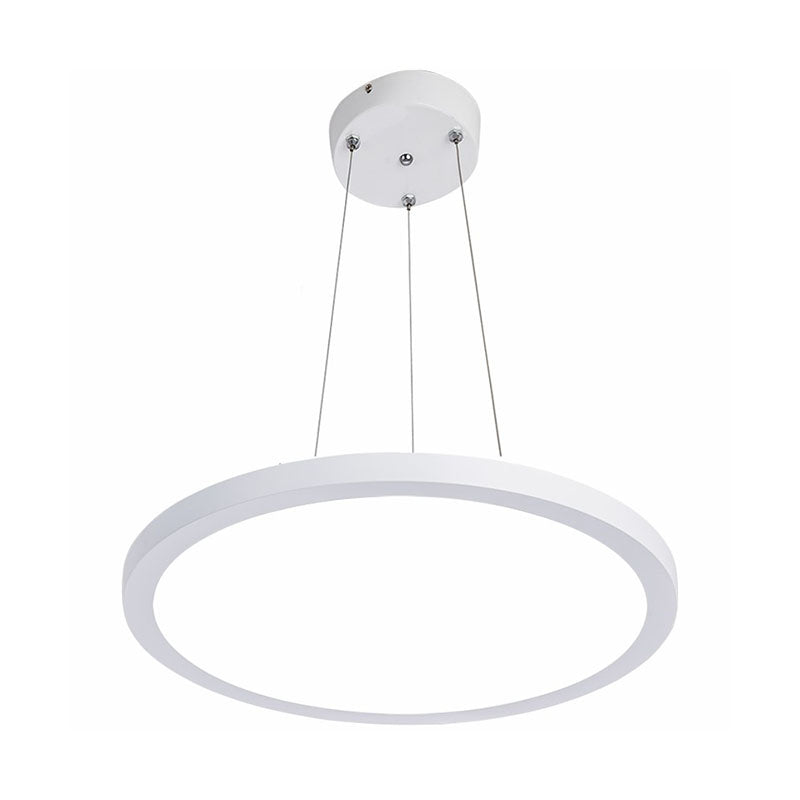 Round Chandelier Pendant Light Contemporary Acrylic Office LED Hanging Light in White
