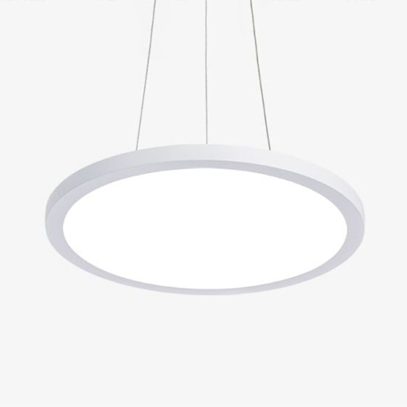 Round Chandelier Pendant Light Contemporary Acrylic Office LED Hanging Light in White