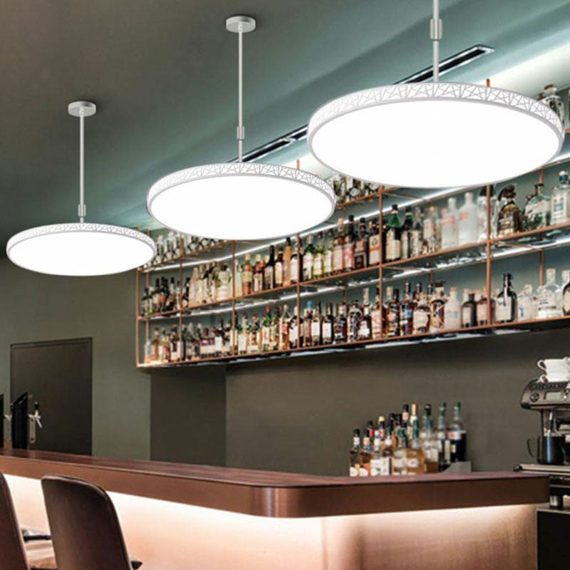 Metallic Hollow-Carved LED Suspension Light Modern Style Chandelier Lighting for Conference Room