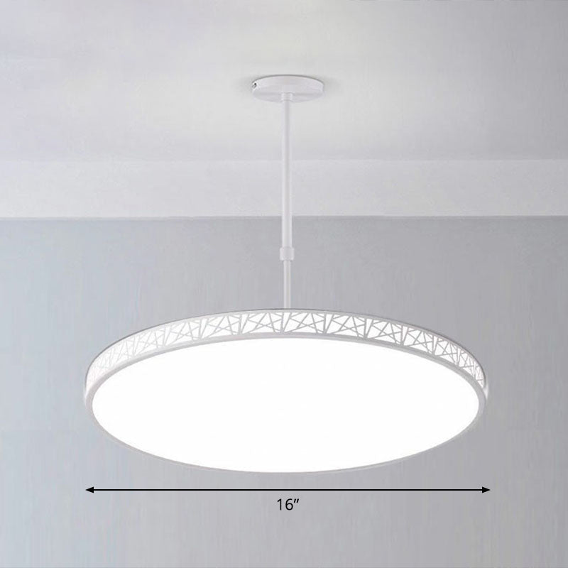 Metallic Hollow-Carved LED Suspension Light Modern Style Chandelier Lighting for Conference Room