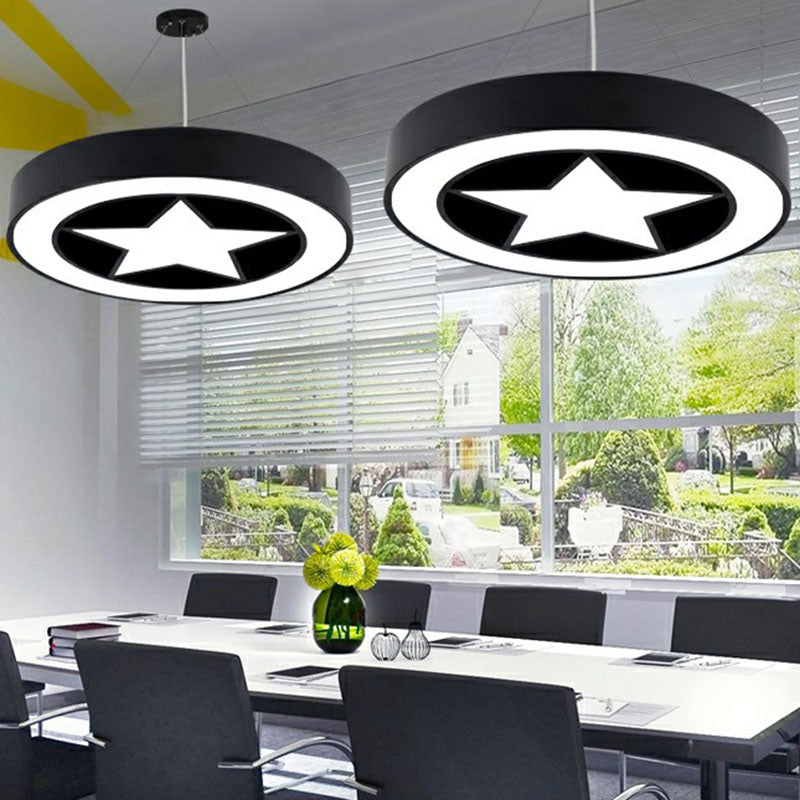 Minimalist Circular Shape Chandelier Lighting Acrylic Meeting Room LED Pendant Light