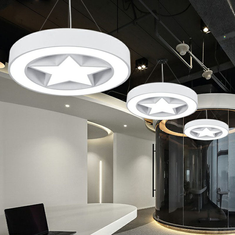 Minimalist Circular Shape Chandelier Lighting Acrylic Meeting Room LED Pendant Light