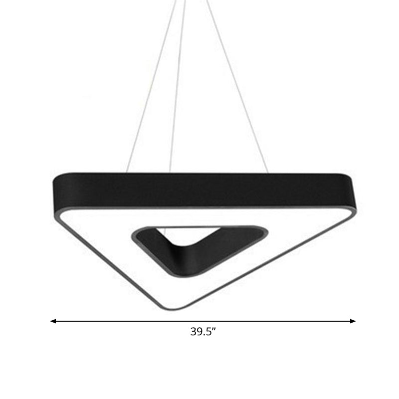 Luz de lámpara de gimnasio acrílico de LED triangular de estilo moderno de estilo moderno en negro