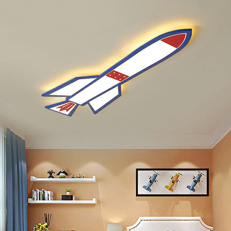 Rocket Child Room Lampada da soffitto a LED con montaggio a incasso Semplicità in acrilico Lampada da soffitto con montaggio a incasso in blu