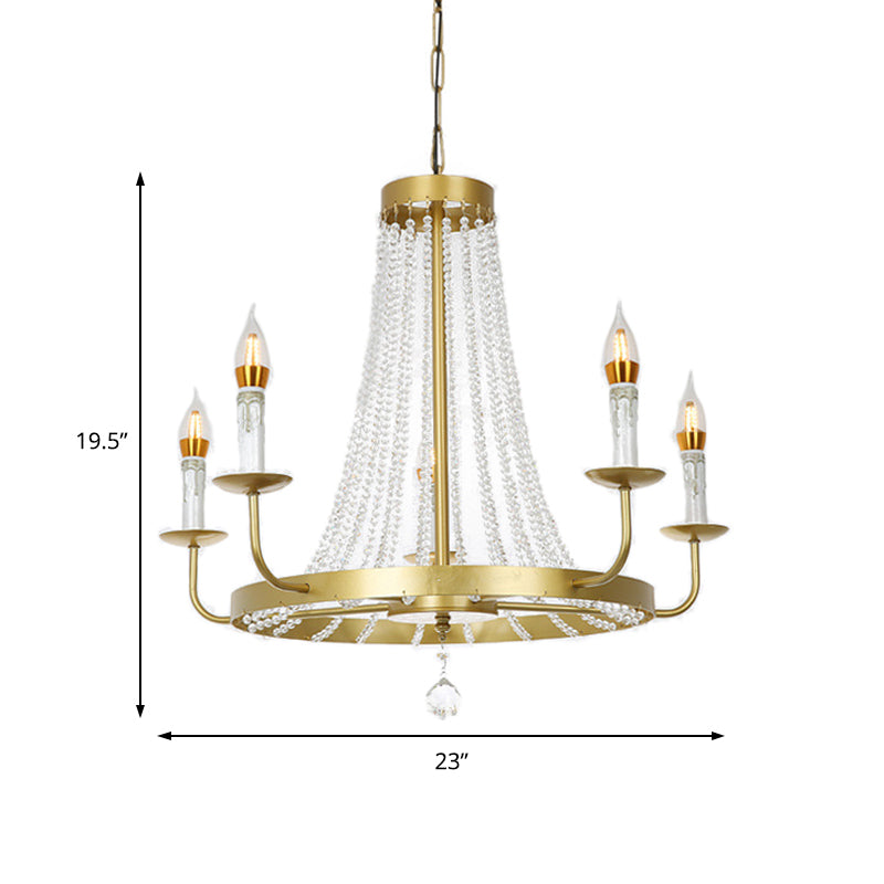 Nappe di cristalli contemporanei Pendant lampadario 5/8/12 Luci appesi lampada a soffitto in ottone