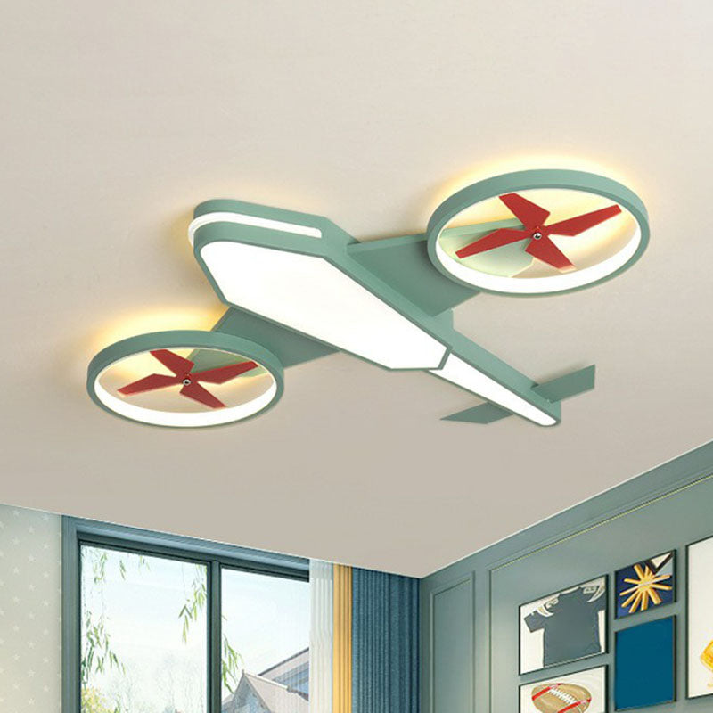 Acrylique Plane Flush Ceiling Light Cartoon DEL Flush Mount Lighting Fixture in Warm Light