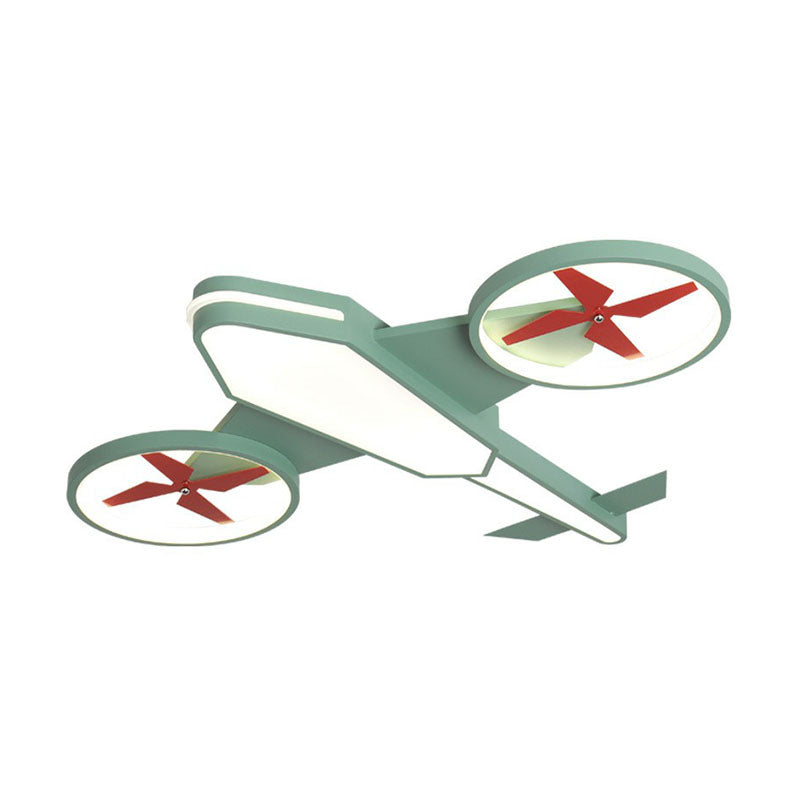 Acrylique Plane Flush Ceiling Light Cartoon DEL Flush Mount Lighting Fixture in Warm Light