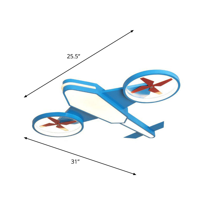 Acrylique Plane Flush Ceiling Light Cartoon DEL Flush Mount Lighting Fixture in Warm Light