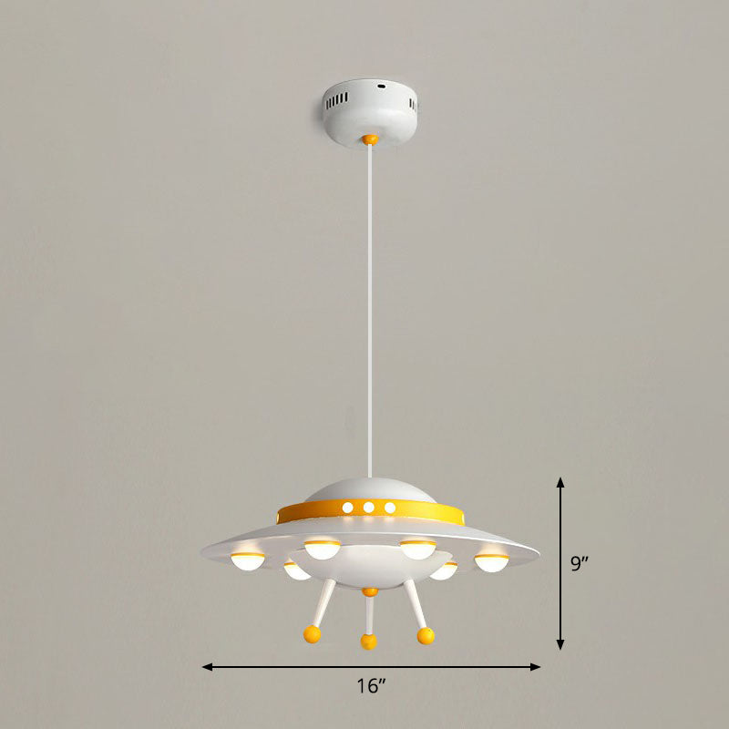 Flying Saucer Child Room Chandelier Pendant Light Acrylic Cartoon LED Ceiling Light