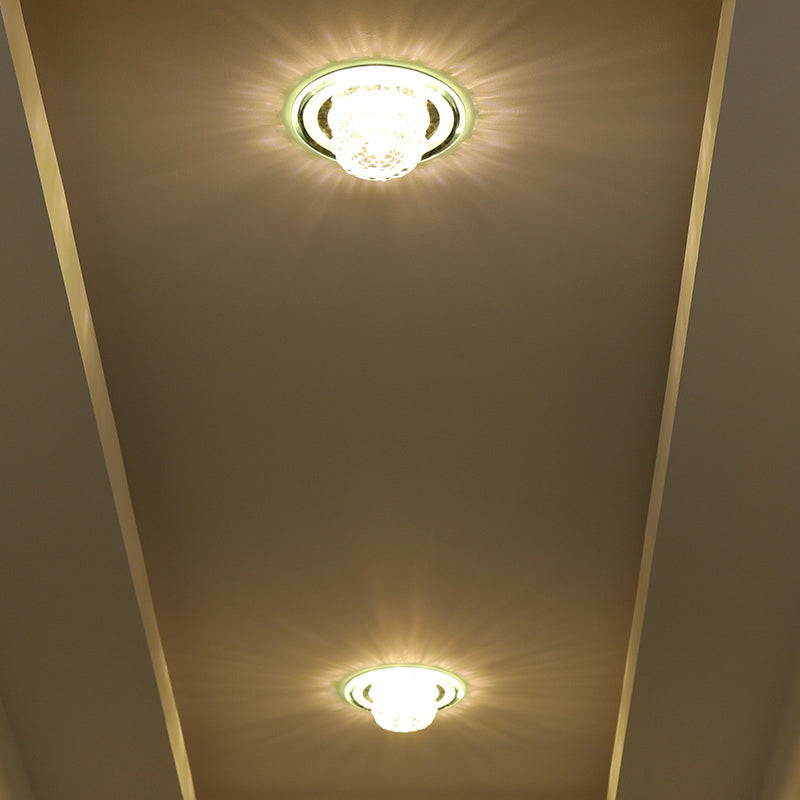 Geometric Passage LED Flush Mount Light Crystal Block Simplicity Flush Mount Ceiling Light in Clear