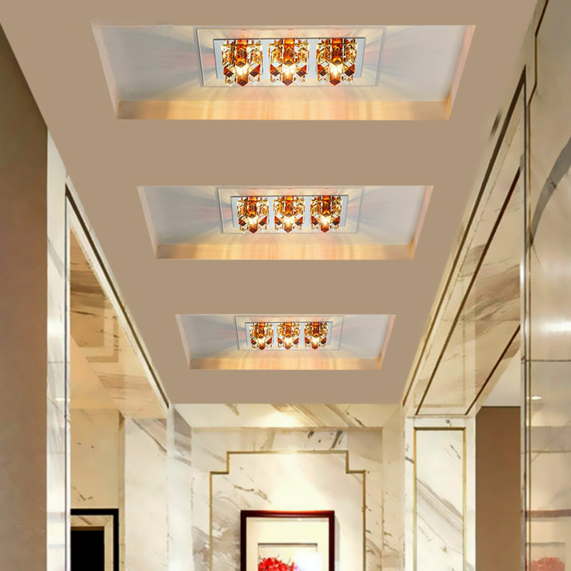 Rechteck LED Bündig Mount Licht Einfachheit Crystal Entryway Flush Mount Ceiling Licht