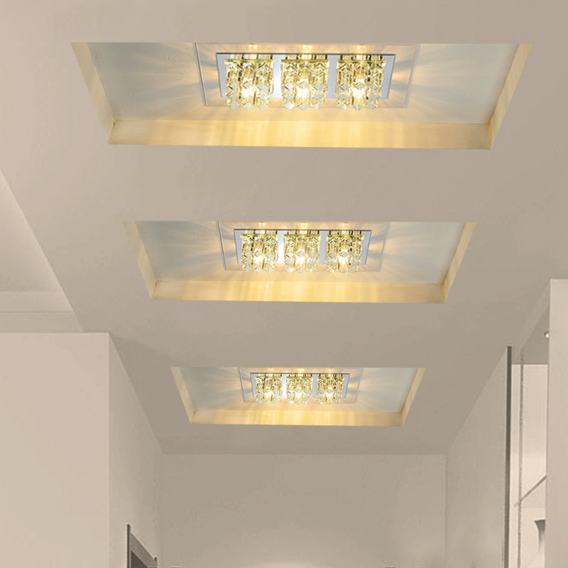 Rechteck LED Bündig Mount Licht Einfachheit Crystal Entryway Flush Mount Ceiling Licht
