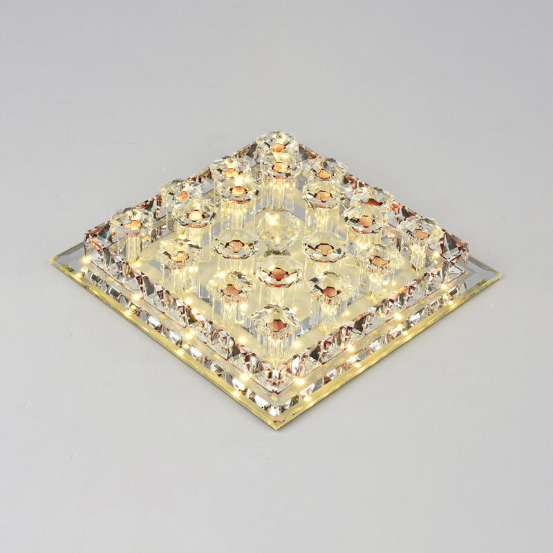 Éclairage encastré carré en bloc de cristal, luminaire LED minimaliste pour couloir