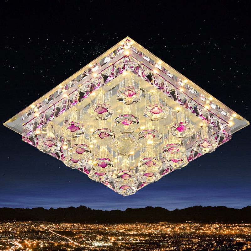 Éclairage encastré carré en bloc de cristal, luminaire LED minimaliste pour couloir