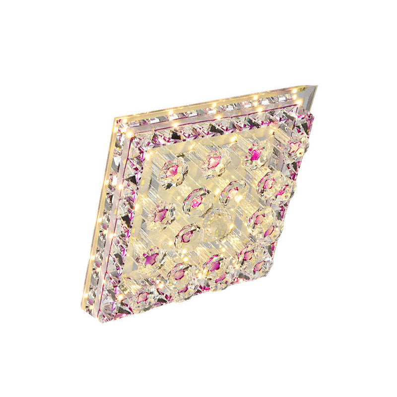 Éclairage encastré carré en bloc de cristal, luminaire LED minimaliste pour couloir