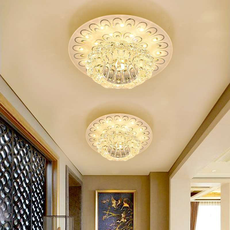 Blossom Flush Ceiling Light Contemporary Crystal Clear LED Flush Mount Lighting for Entryway