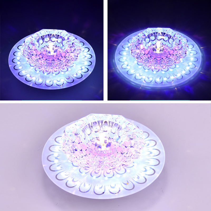 Blossom Flush Ceiling Light Contemporary Crystal Clear LED Flush Mount Lighting for Entryway