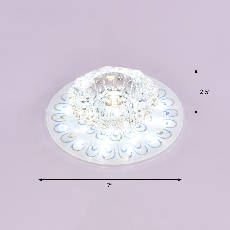 Blossom Flush Ceiling Light Contemporary Crystal Clear LED Flush Mount Lighting for Entryway