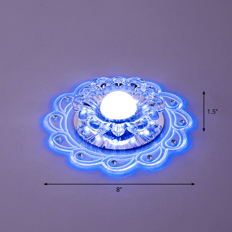 Blossom DEL Flush Mount Light Simplicité Crystal Clear Flush Mount Ceiling Light for Foyer