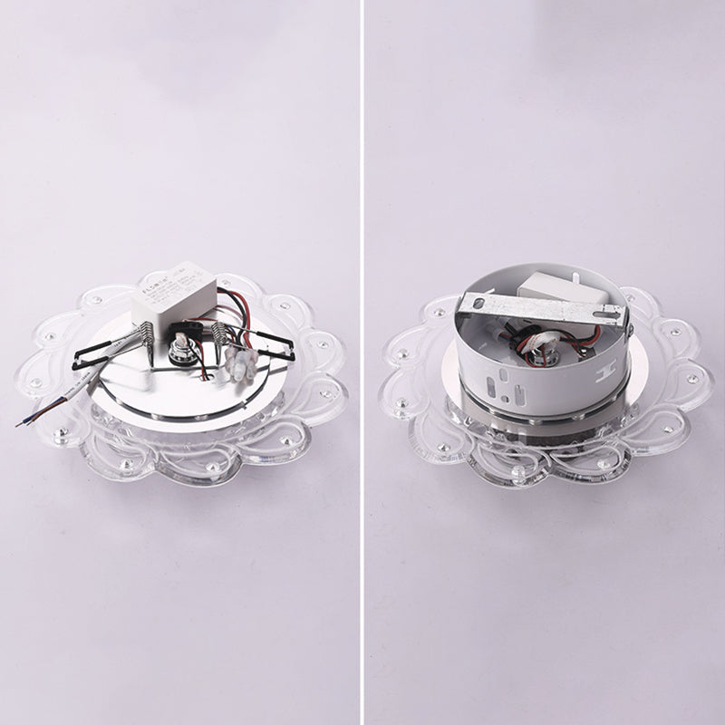 Blossom DEL Flush Mount Light Simplicité Crystal Clear Flush Mount Ceiling Light for Foyer