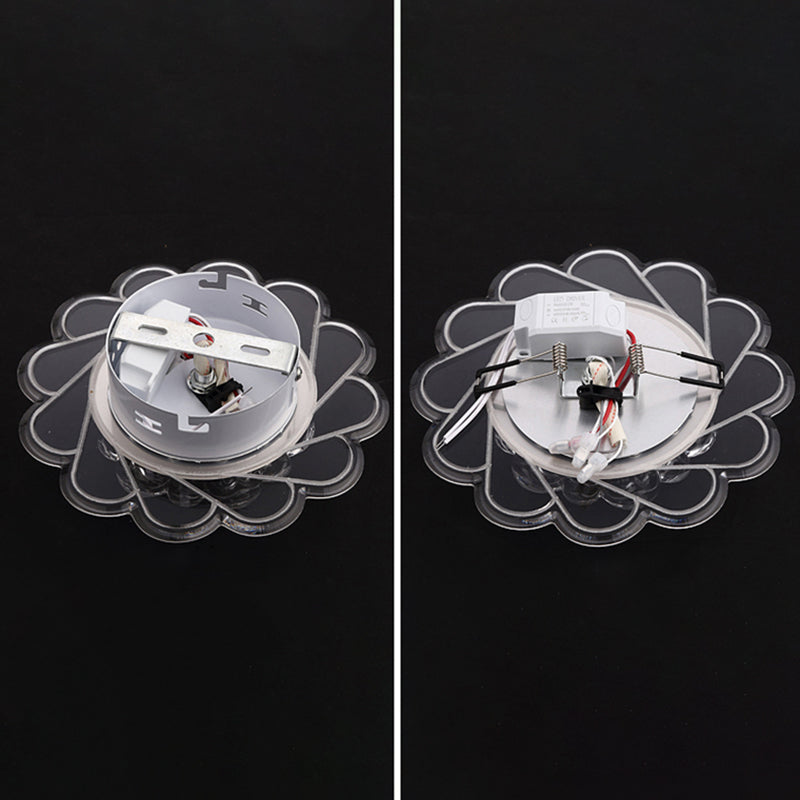 Clear Floral Flush Light Moderne Stil Crystal LED Bündig Deckenleuchte Leuchte für Hallway