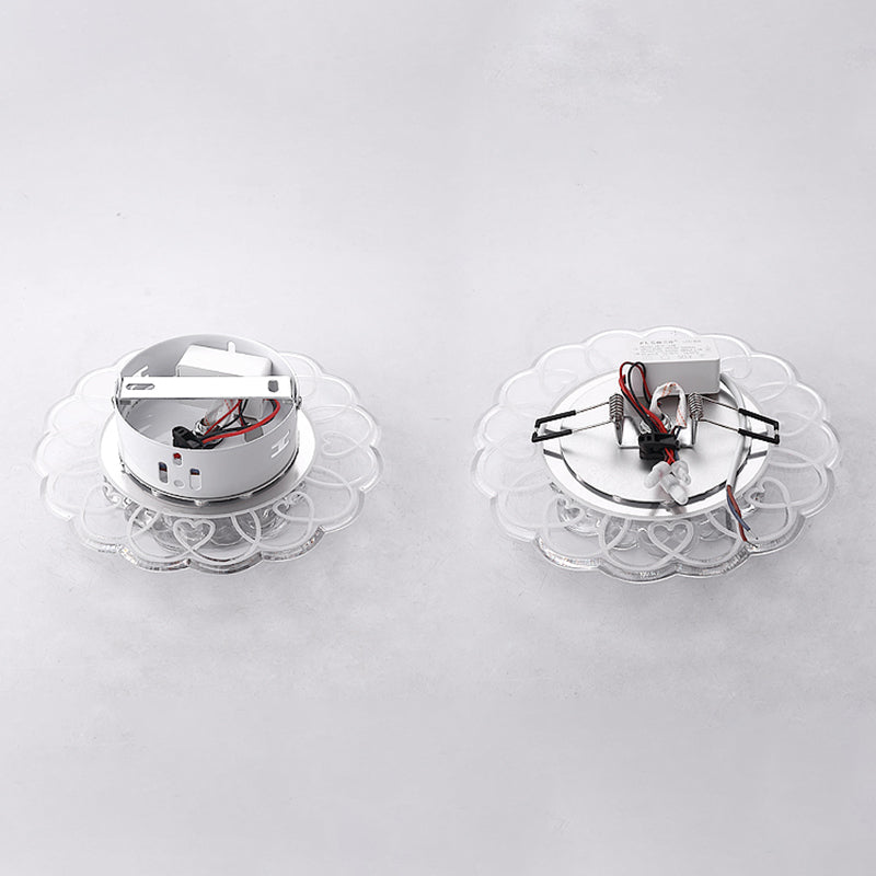 Cristal fleur LED encastré lampe simple transparent encastré plafonnier