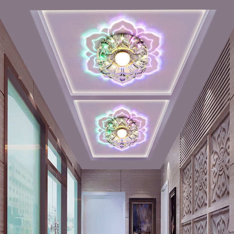 Blossom Shade Crystal Flush Light Moderne stijl Helder LED-plafondlamp voor foyer
